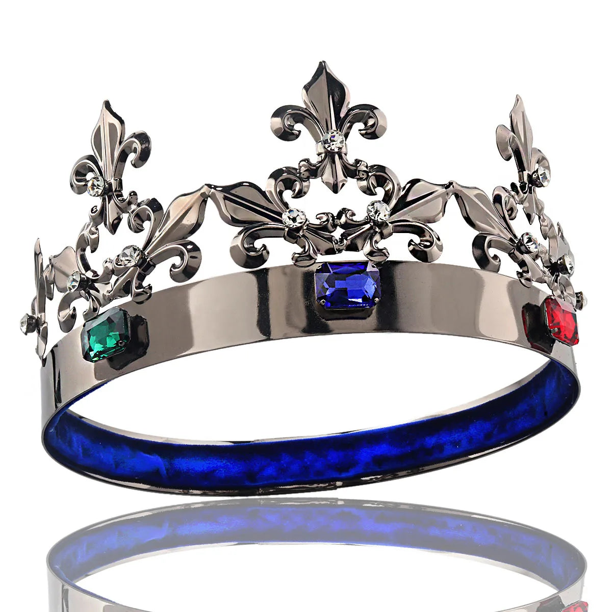 Baroque Black Crown With Imitation gem Men Women's Hair Accessories