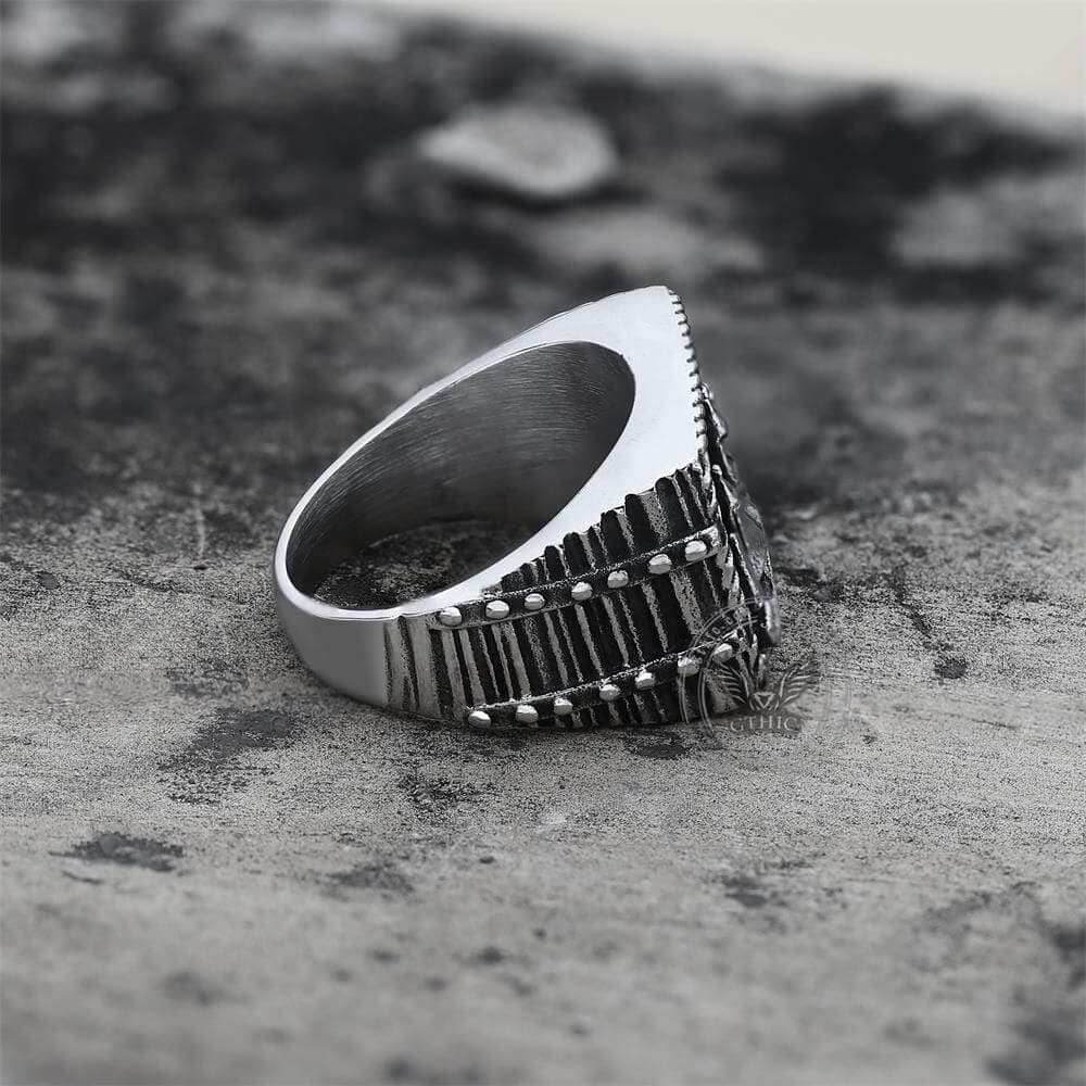 Barque Sailing Ship Stainless Steel Marine Ring - Silver / 7