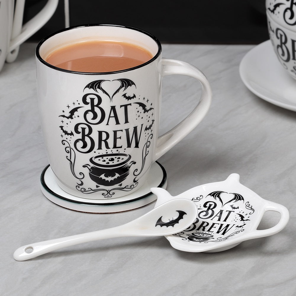 Bat Brew Mug Tea Cup and Spoon