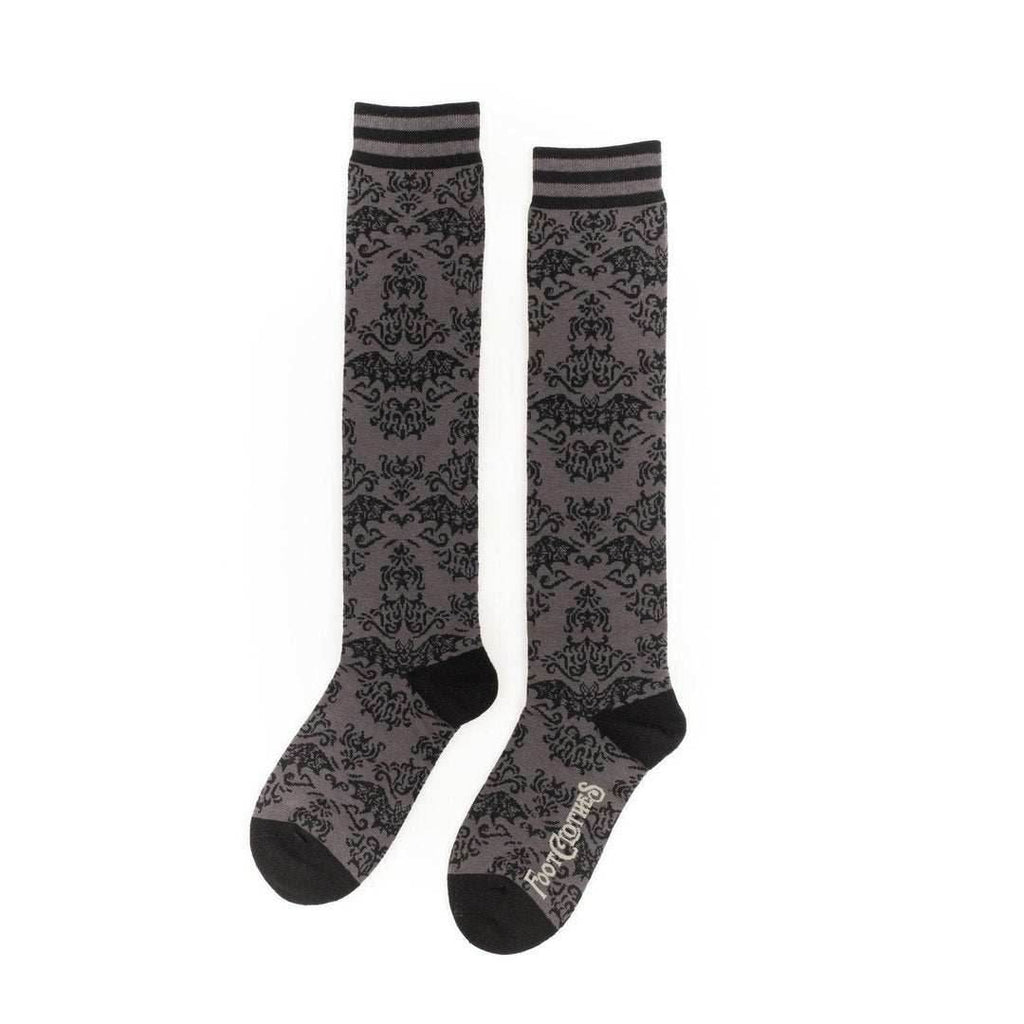 Bat Damask Knee High Socks - 