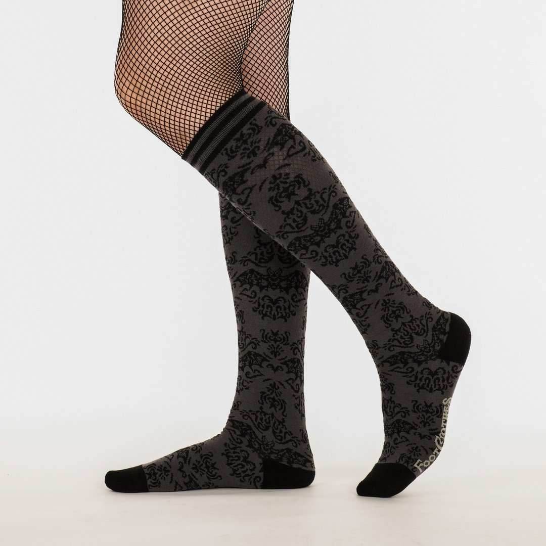 Bat Damask Knee High Socks - 