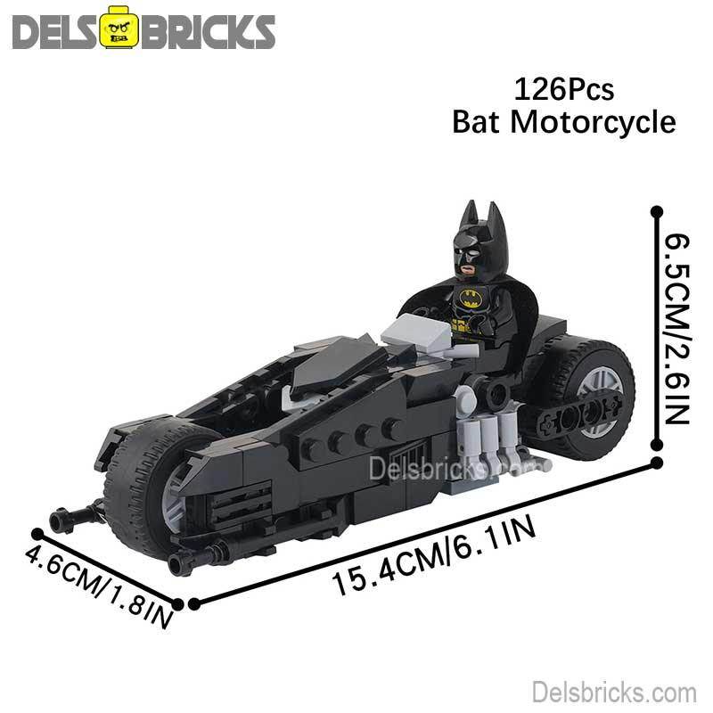 Batman & Batcycle Motorcycle Lego Minifigures Custom Toys - 