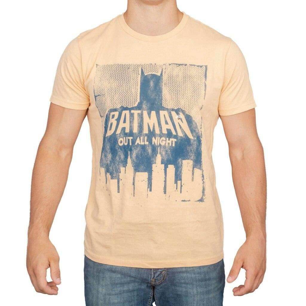 Batman Out All Night Beach Peach Adult Tee - S