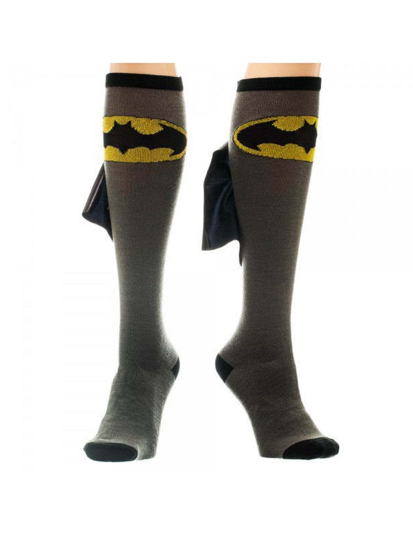 Batman Logo Symbol DC Comics Knee High Socks With Cape - One Size