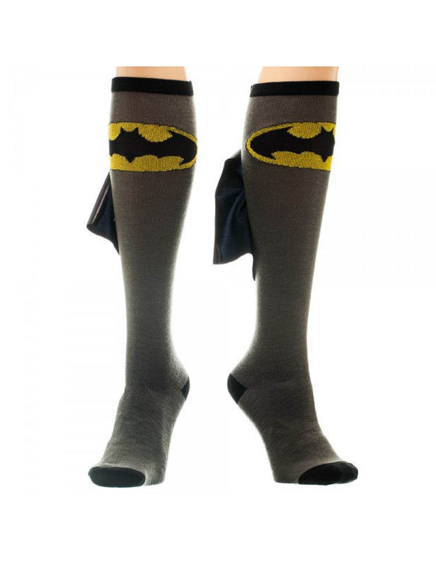 Batman Logo Symbol DC Comics Knee High Socks With Cape - One Size