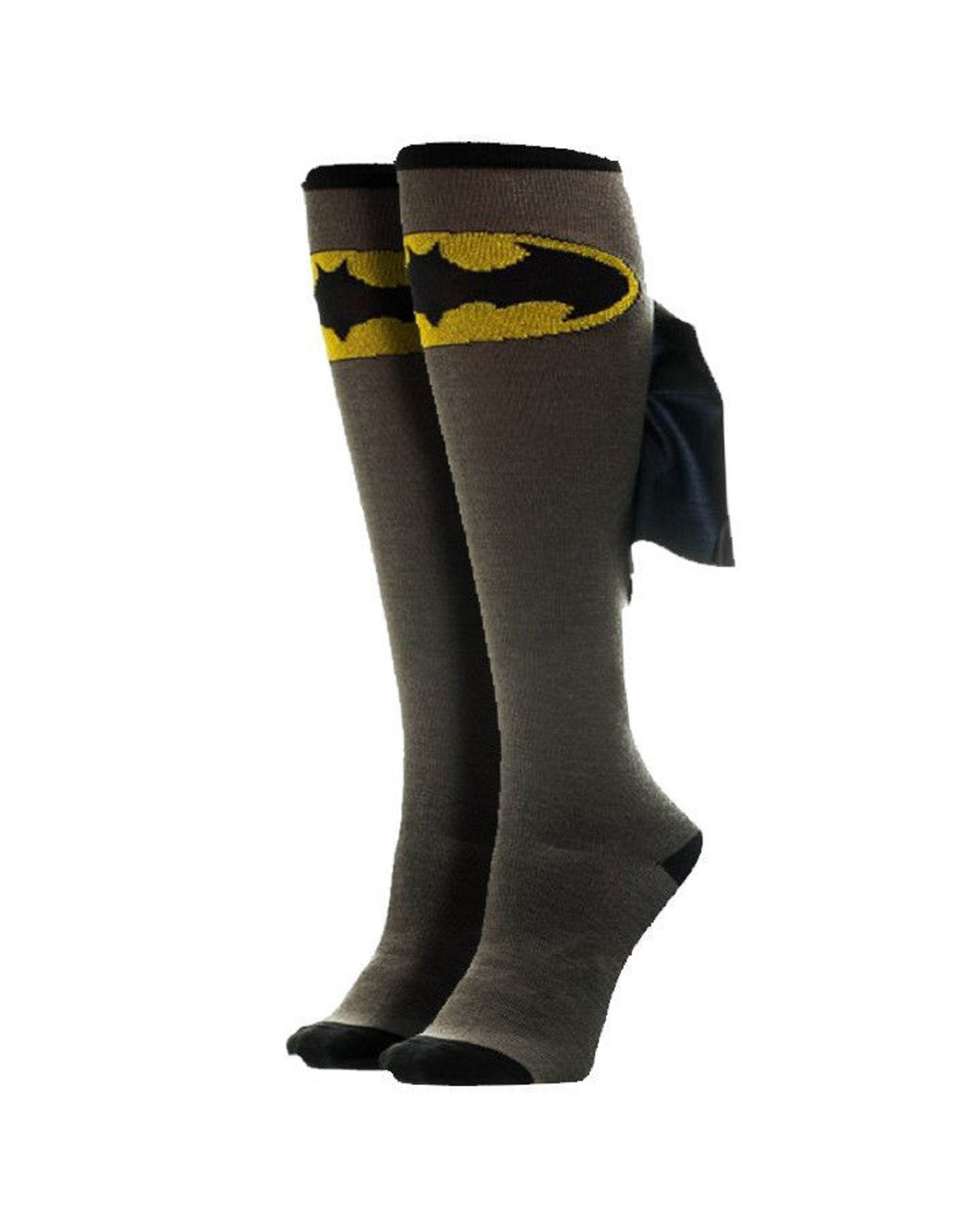 Batman Logo Symbol DC Comics Knee High Socks With Cape - One Size