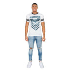 Batman The Dark Knight Arrow Logo White Mens T-Shirt - S
