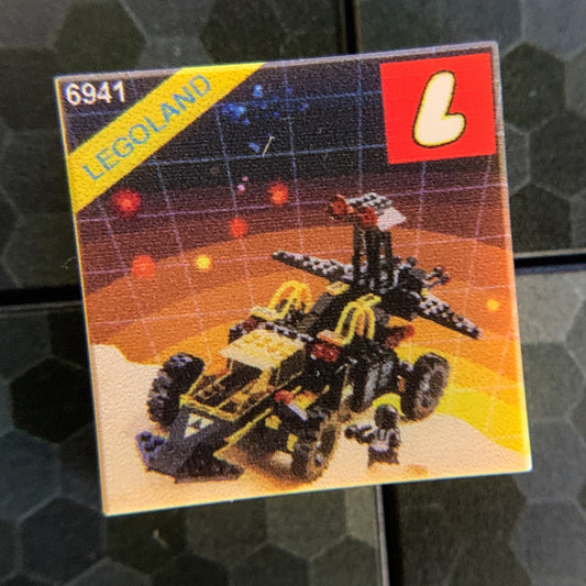 Battrax Blacktron Set 6941 - Custom Printed 2x2 Tile