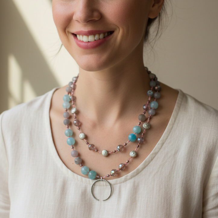 Starfire Moonflower Long Necklace