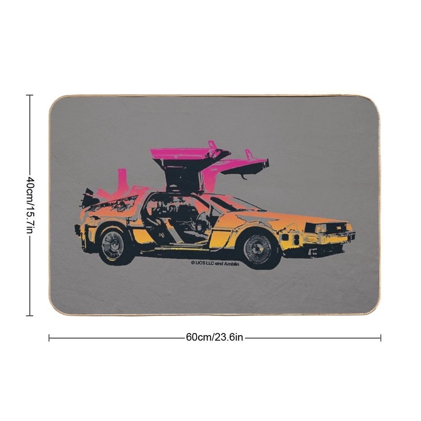 Back to The Future. Delorean Aesthetic. Birthday Party Gifts  Repositionable Bath Mat