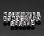 Vikings Rune Beard & Hair Beads Set - Silver