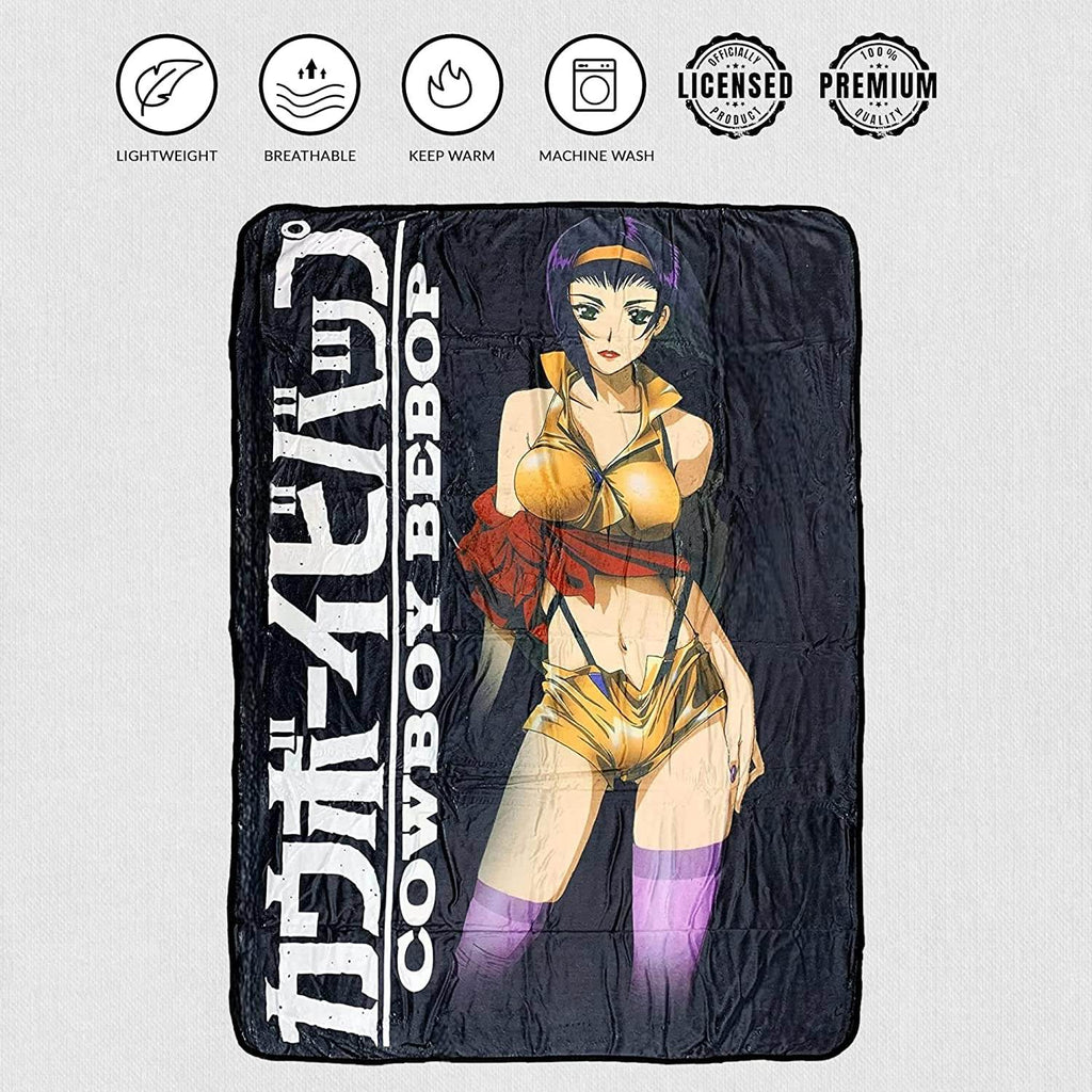 Cowboy Bebop Faye Valentine Standing Fleece Throw Soft Lightweight Blanket 45x60 Inches - 