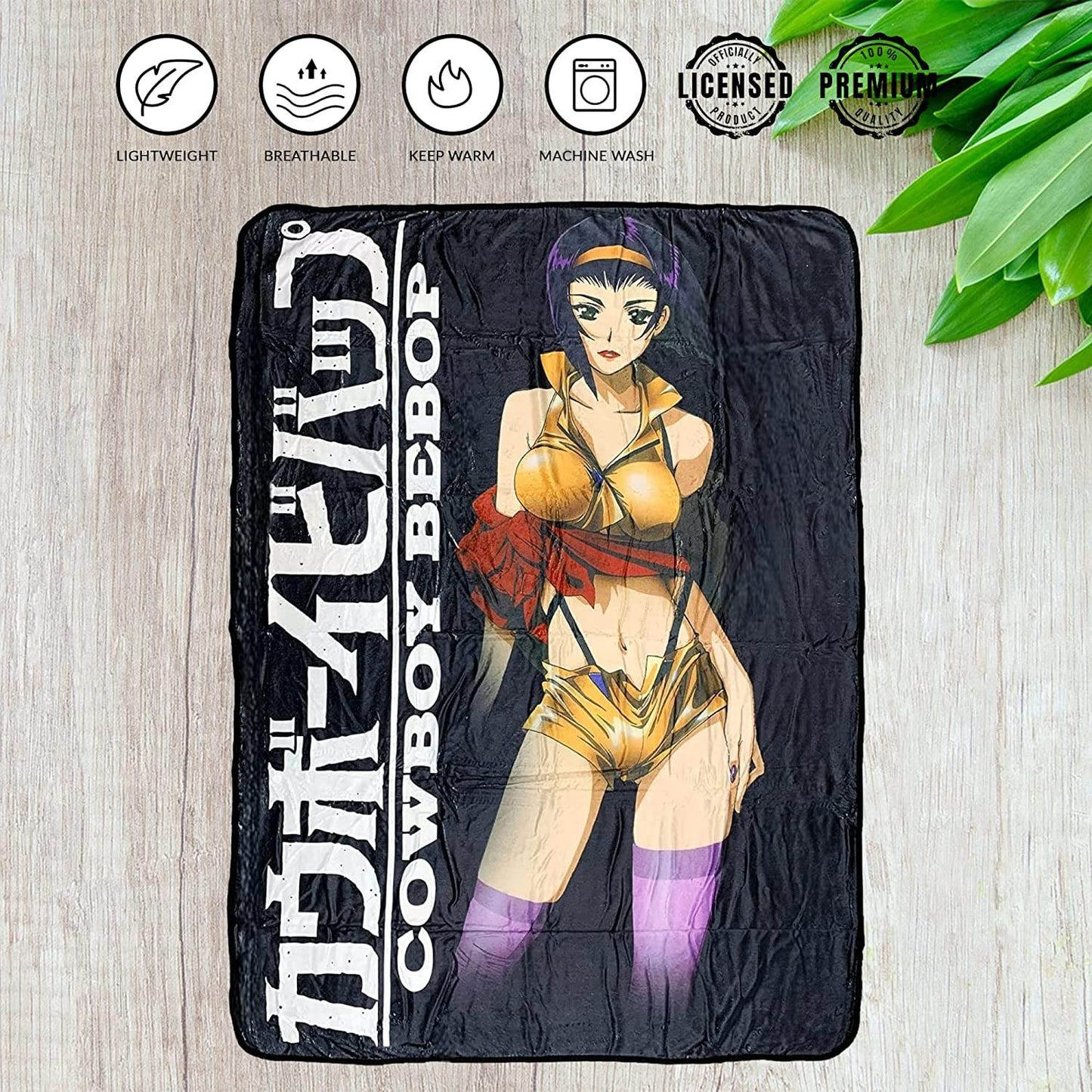 Cowboy Bebop Faye Valentine Standing Fleece Throw Soft Lightweight Blanket 45x60 Inches - 