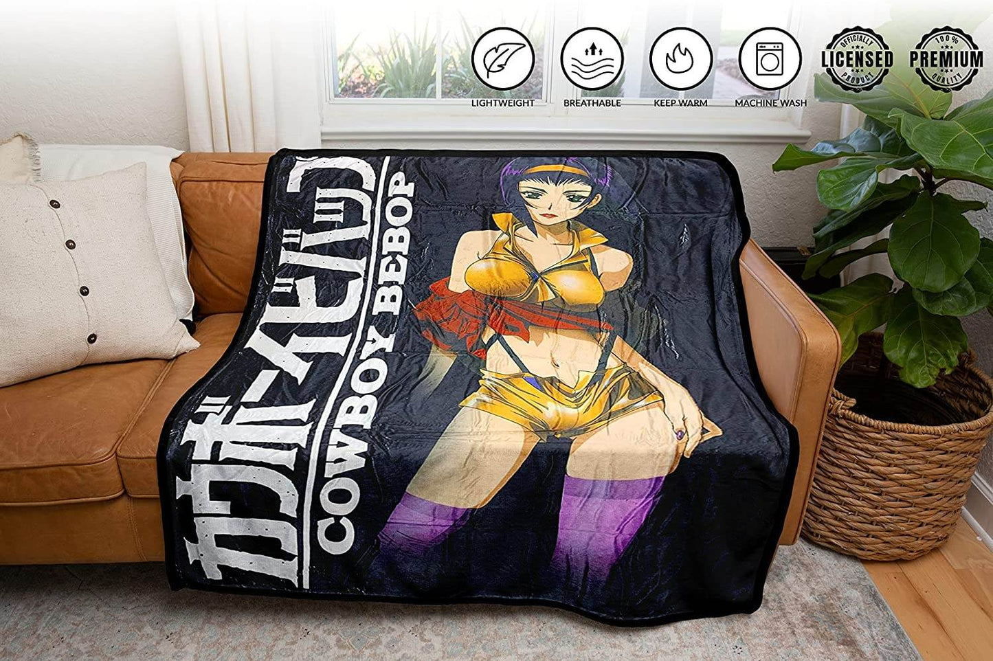 Cowboy Bebop Faye Valentine Standing Fleece Throw Soft Lightweight Blanket 45x60 Inches - 