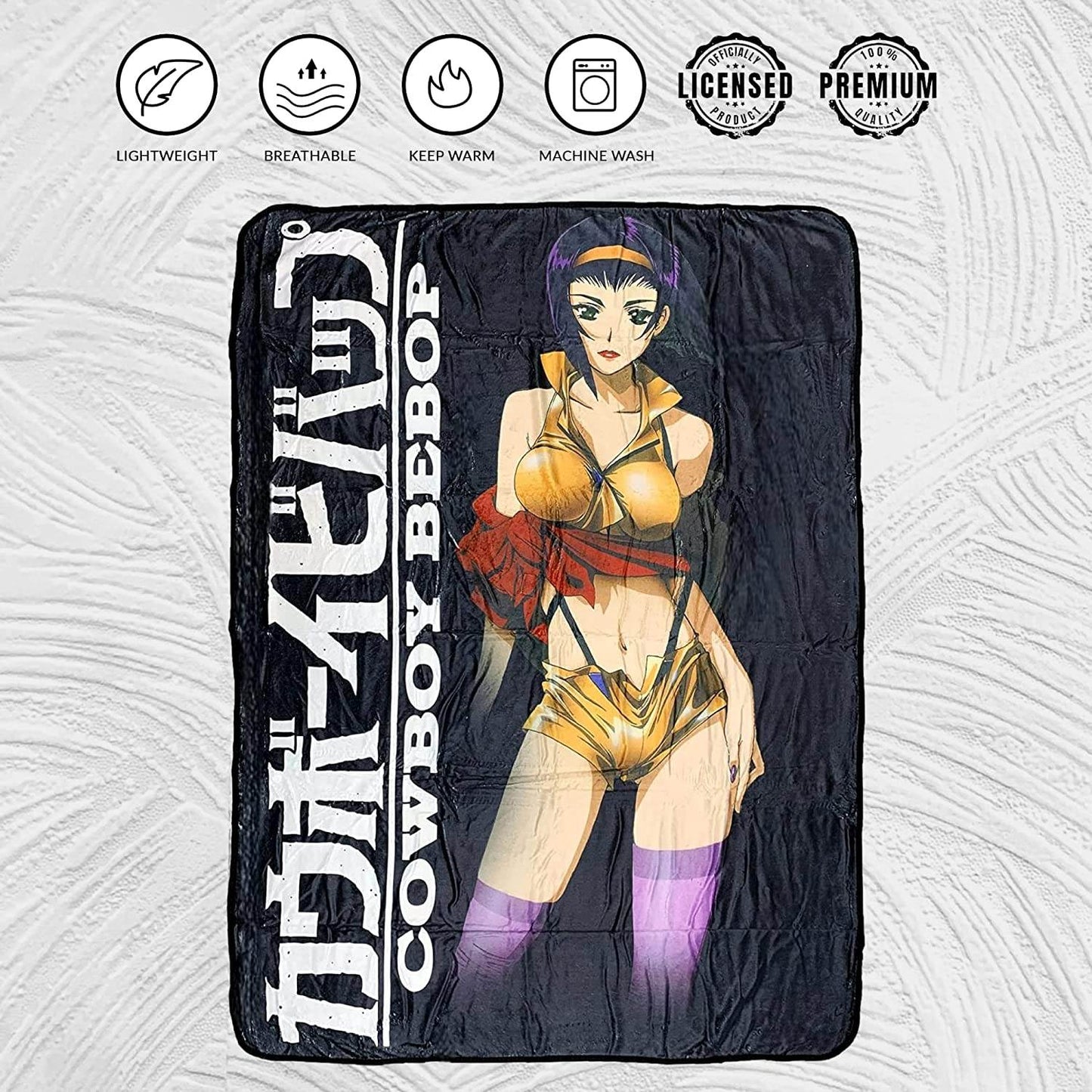 Cowboy Bebop Faye Valentine Standing Fleece Throw Soft Lightweight Blanket 45x60 Inches - 