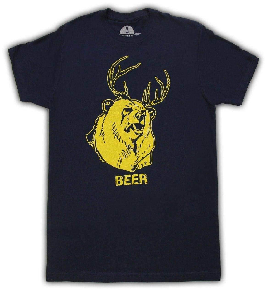 Beer Bear+Deer Mac Navy Adult T-shirt - S