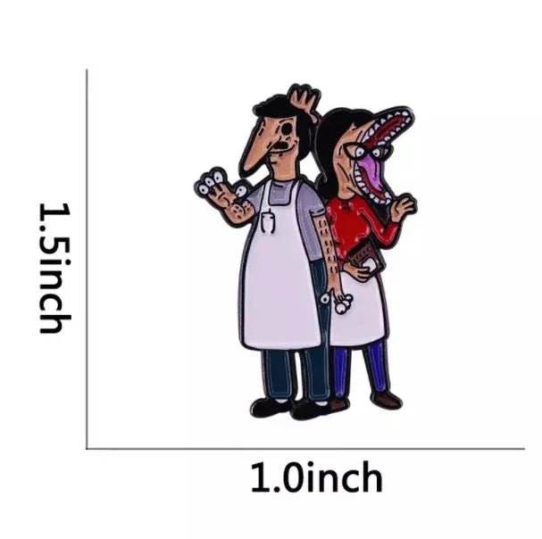 Beetlejuice Bobs Burgers mashup Enamel Pins - 