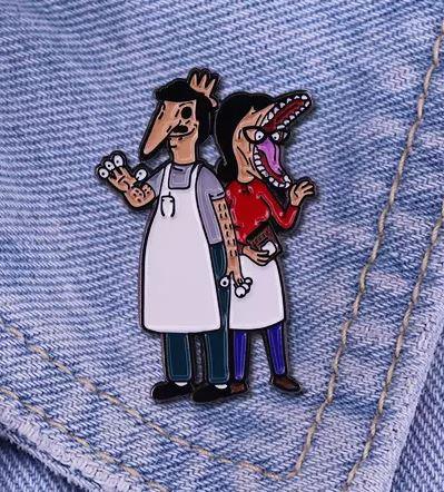 Beetlejuice Bobs Burgers mashup Enamel Pins  small, durable, high quality accessories