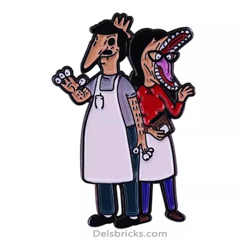 Beetlejuice Bobs Burgers mashup Enamel Pins - 