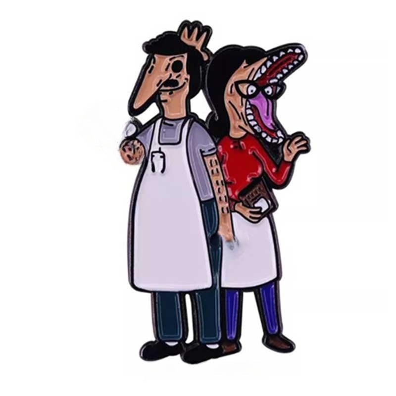 Beetlejuice Bobs Burgers mashup Enamel Pins  small, durable, high quality accessories