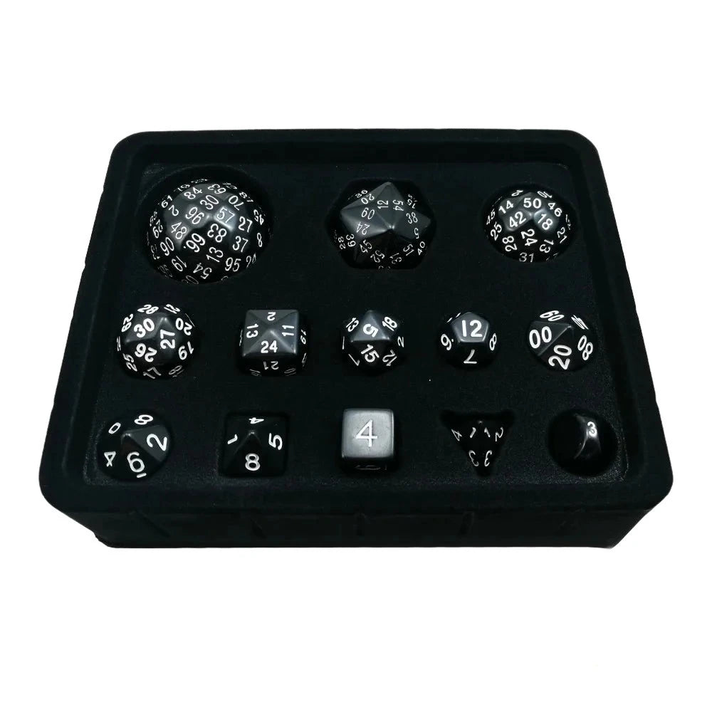 Bescon Complete Polyhedral Dice Set Opaque Black