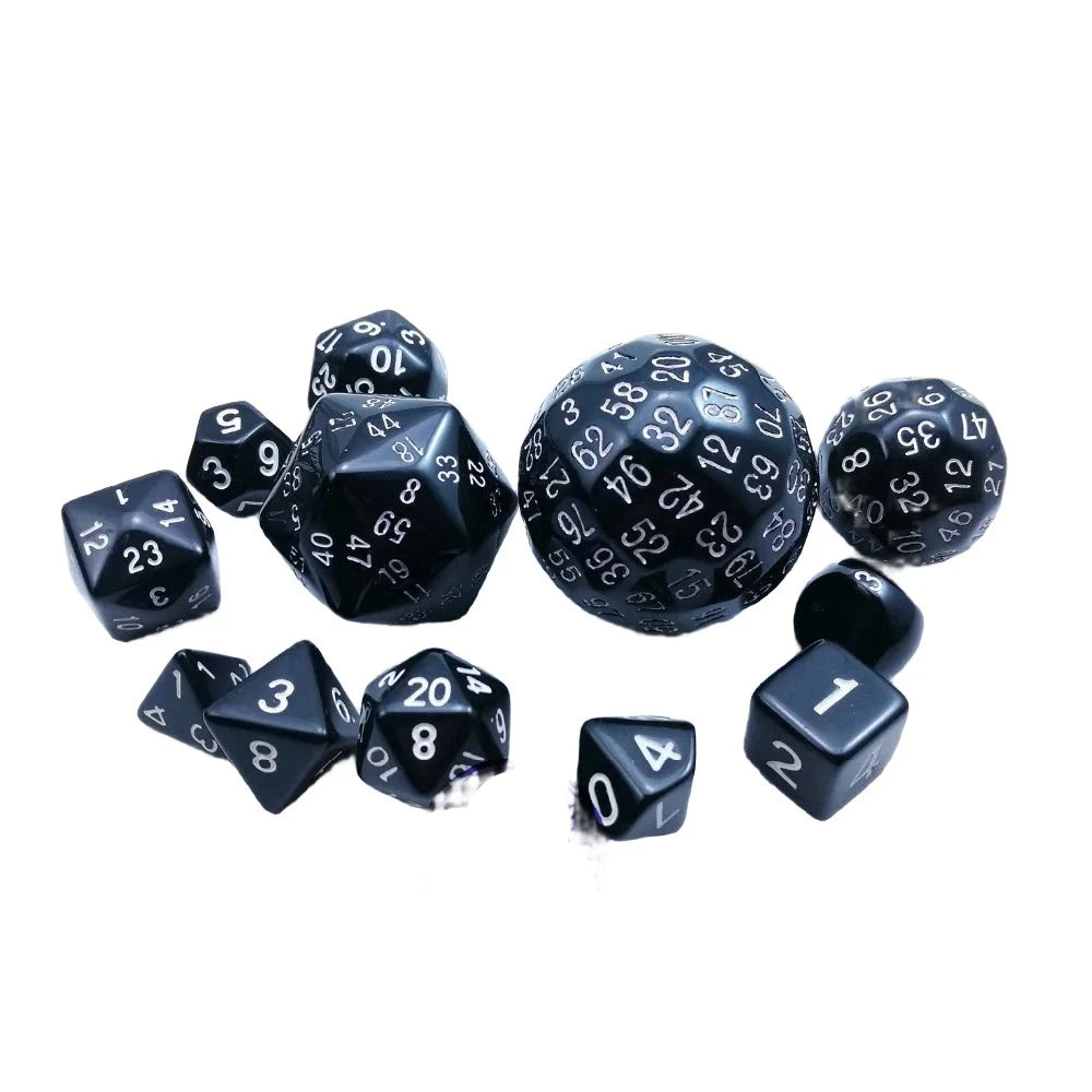 Bescon Complete Polyhedral Dice Set Opaque Black