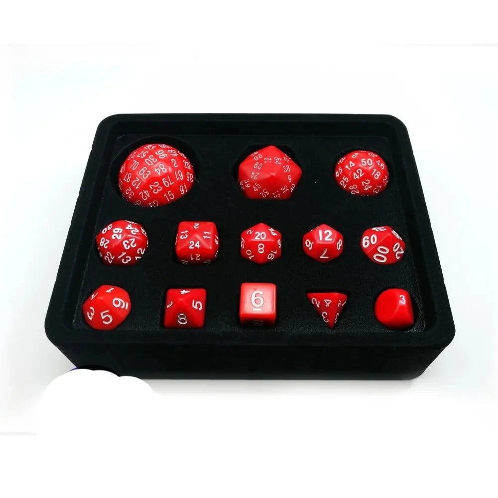 Bescon Complete Polyhedral Dice Set Opaque Red