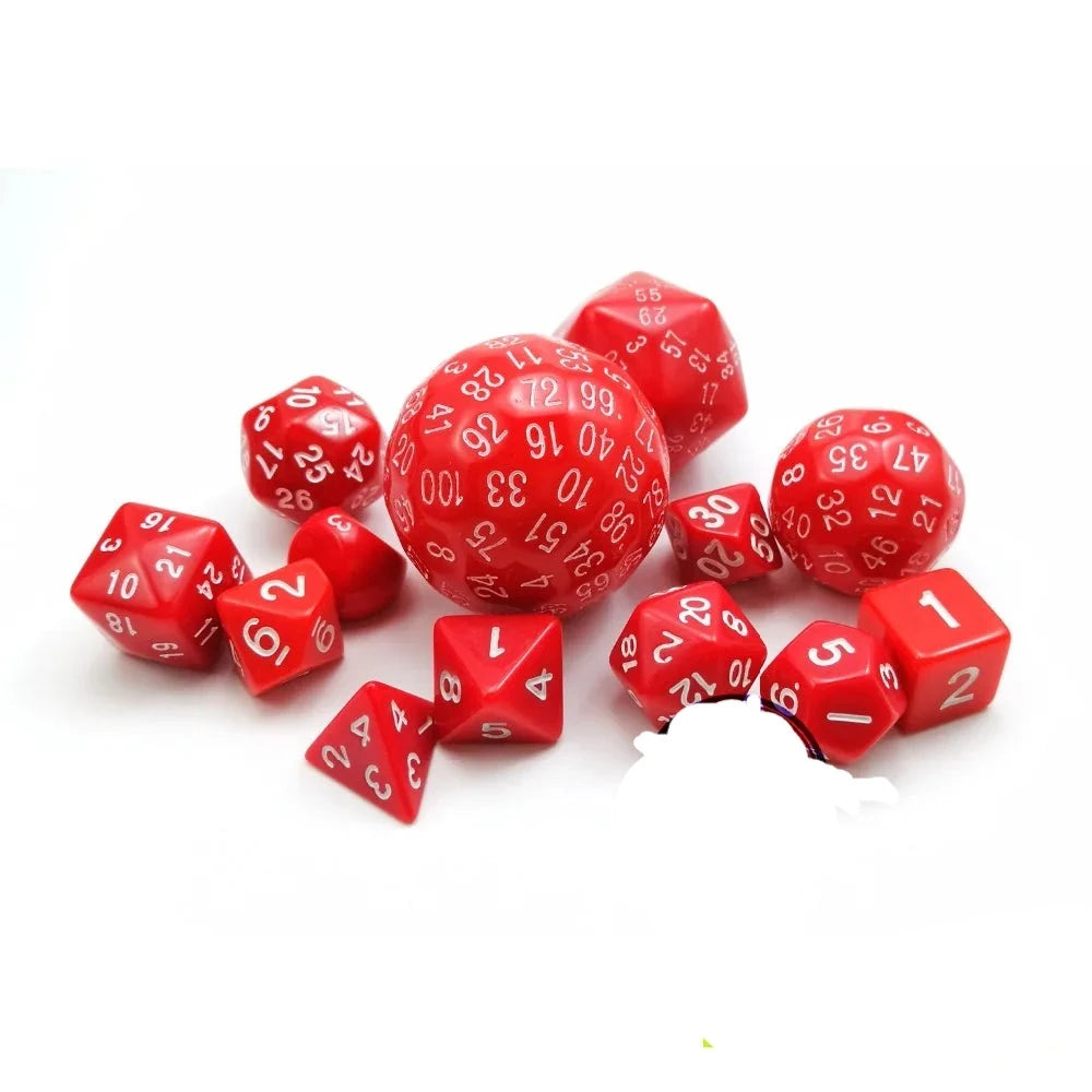 Bescon Complete Polyhedral Dice Set Opaque Red