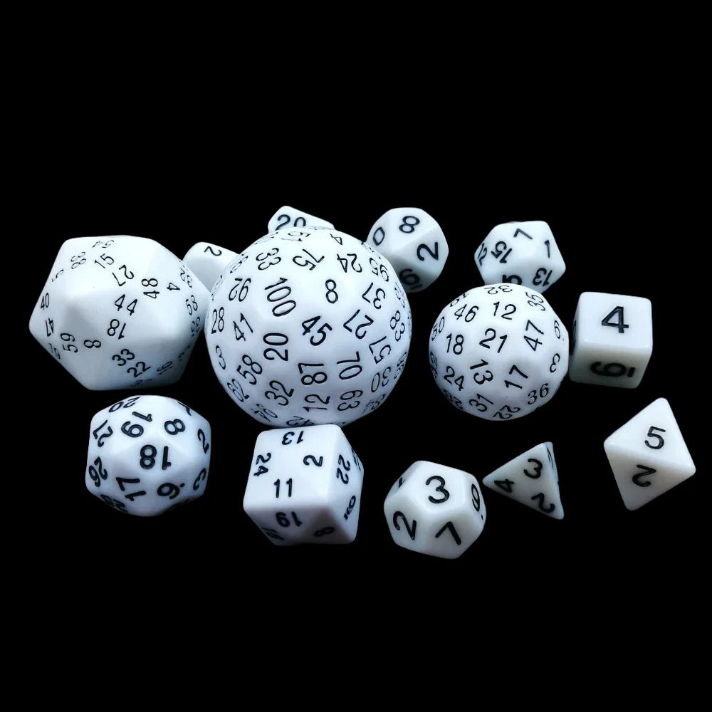 Bescon Complete Polyhedral Dice Set Opaque White