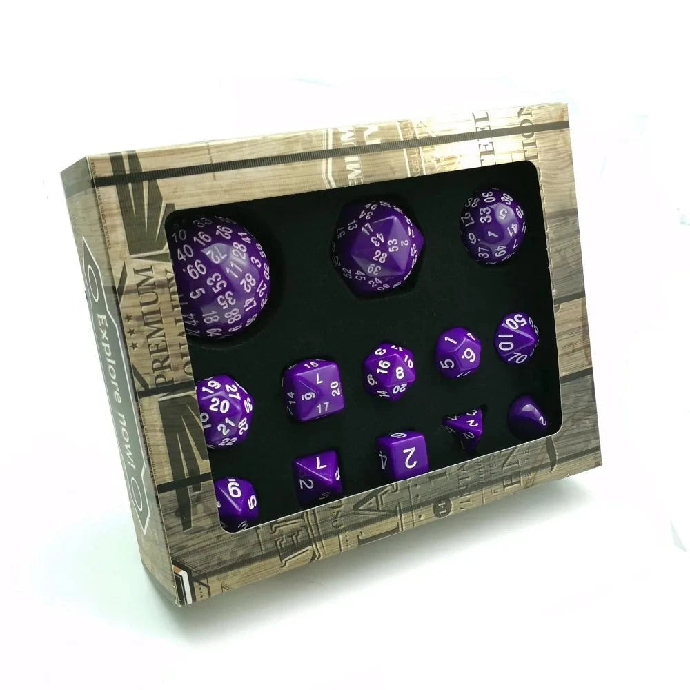 Bescon Complete Polyhedral RPG Dice Set Solid Purple