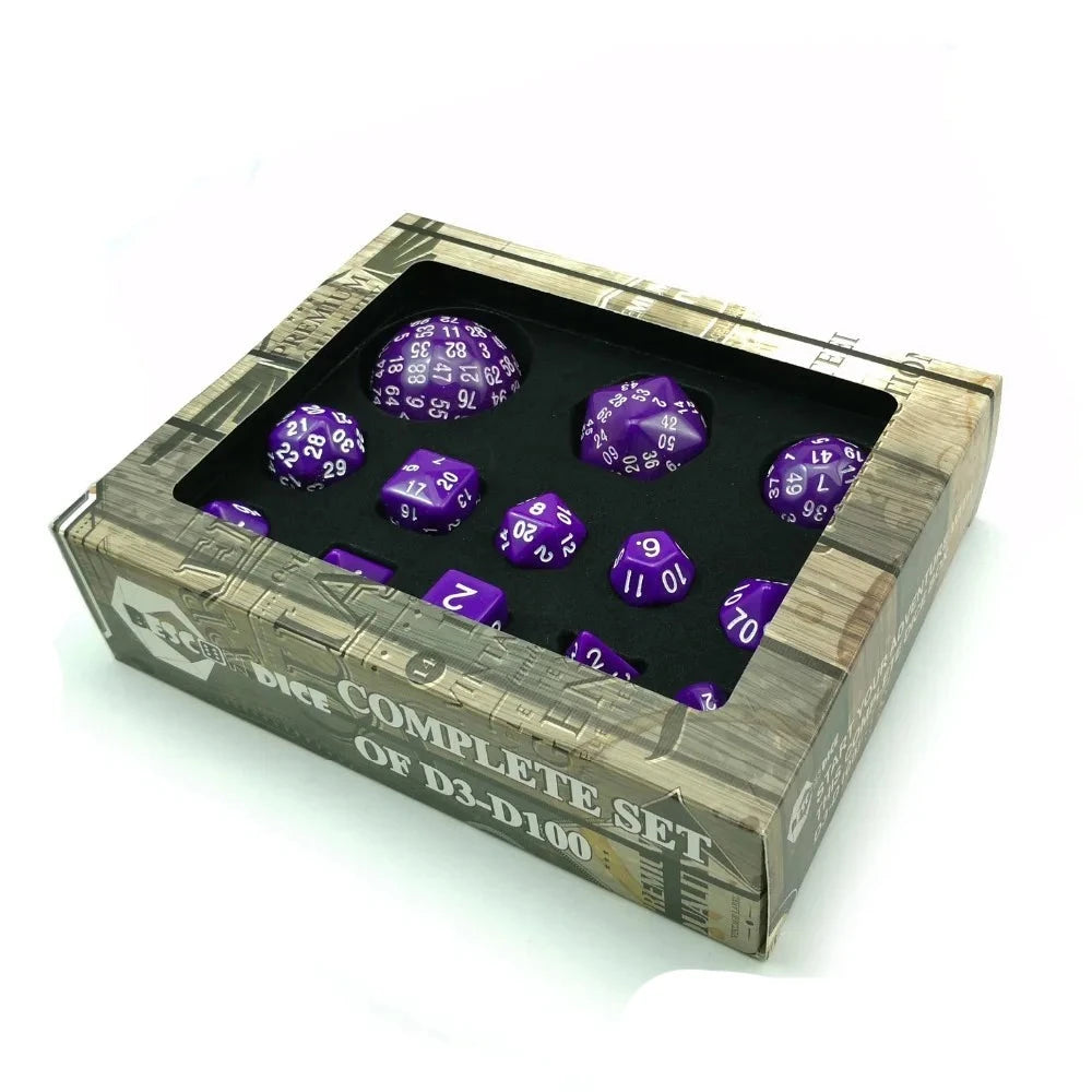 Bescon Complete Polyhedral RPG Dice Set Solid Purple