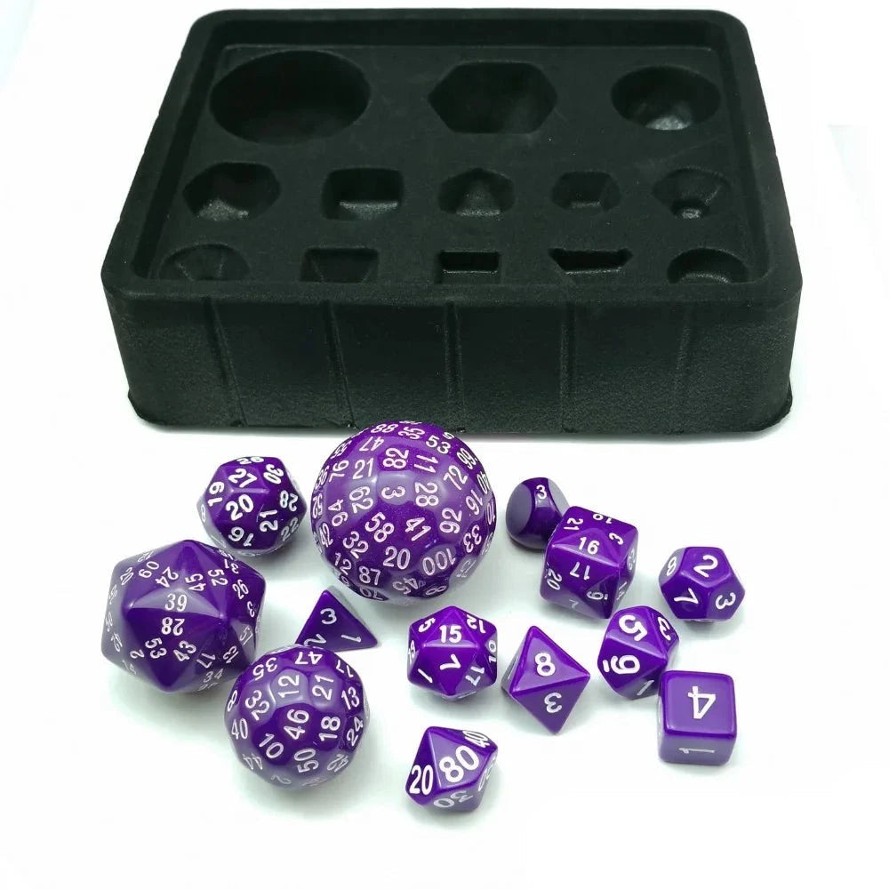 Bescon Complete Polyhedral RPG Dice Set Solid Purple