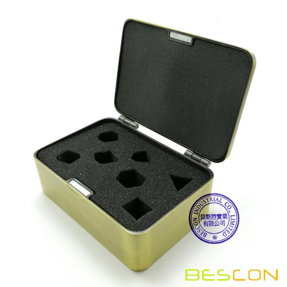 Bescon Deluxe Heavy Duty Brass Metal Dice Box for 7pcs Polyhedral RPG Dice Set