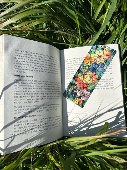 Flower Power Bookmark – Handmade Floral Bookmark, Retro Aesthetic, Cute Gift for Book Lovers, Groovy Hippie Book Marker, Vintage Style