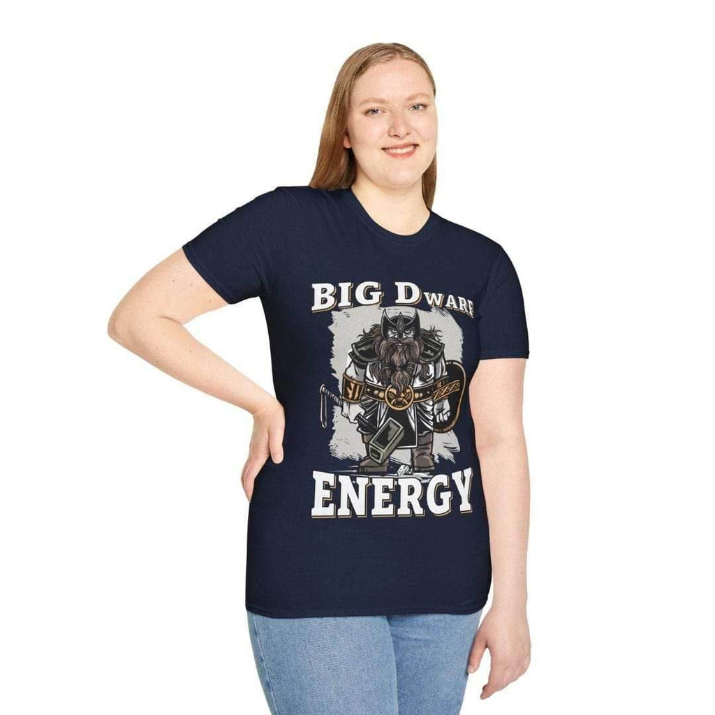 Big D (Dwarf) Energy T-Shirt - Funny Fantasy Dwarf Tee - Black / S