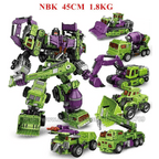 Jinbao 5-in-1 Big Transformation Predaking Anime Robot Action Figure - NBK Green 6 in 1