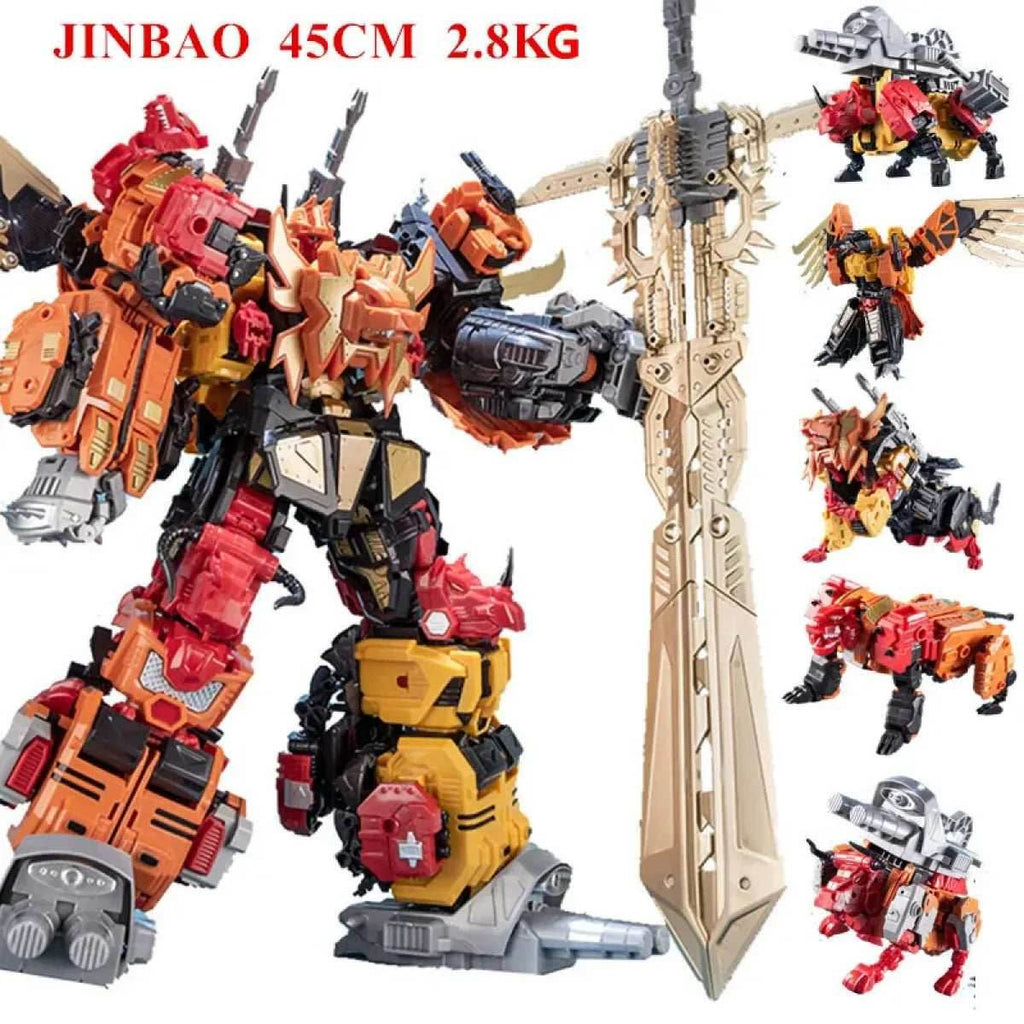 Jinbao 5-in-1 Big Transformation Predaking Anime Robot Action Figure - JINBAO 5 IN 1