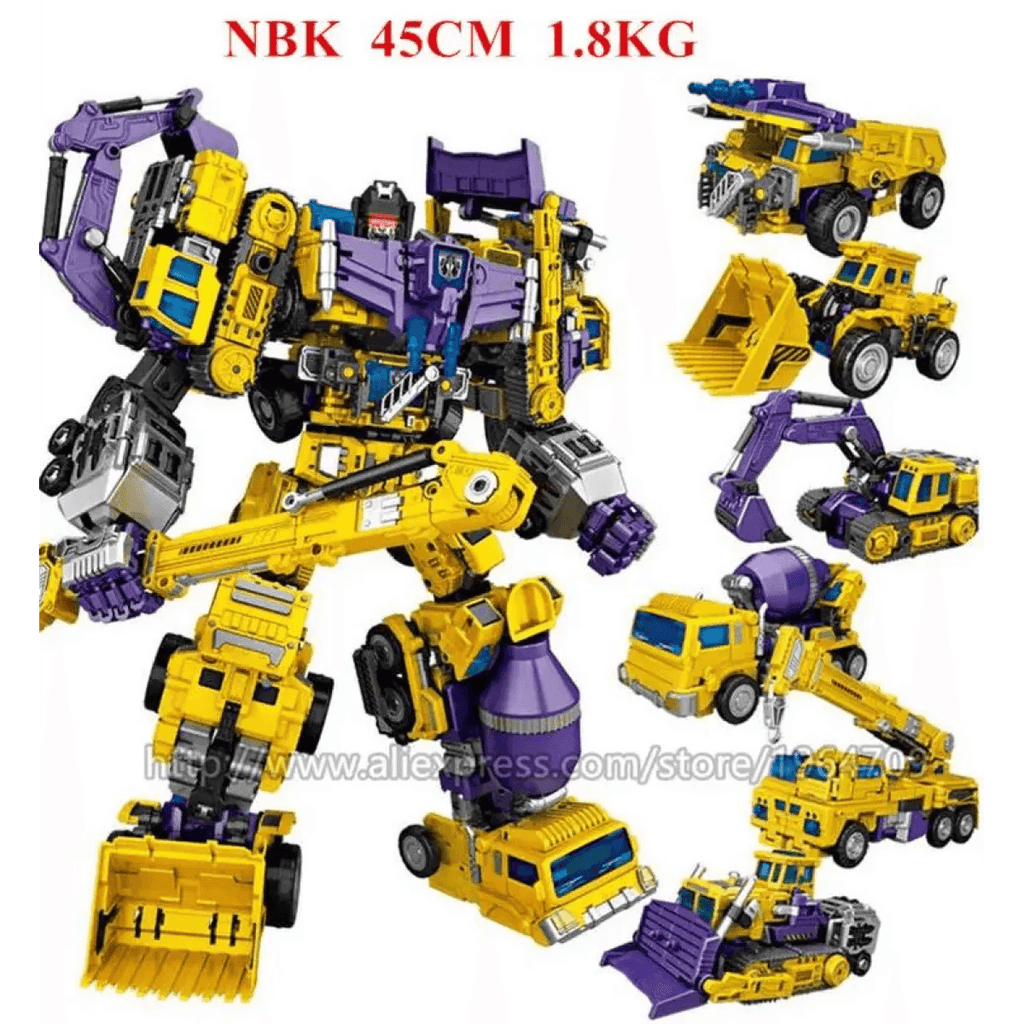 Jinbao 5-in-1 Big Transformation Predaking Anime Robot Action Figure - NBK Yellow 6 in 1
