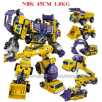 Jinbao 5-in-1 Big Transformation Predaking Anime Robot Action Figure - NBK Yellow 6 in 1
