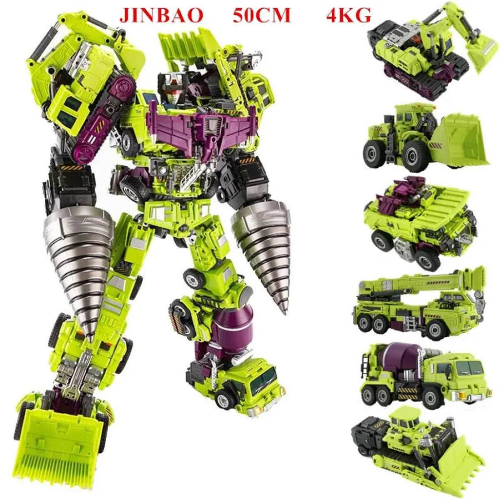 Jinbao 5-in-1 Big Transformation Predaking Anime Robot Action Figure - JINBAO Green 6 in 1 1