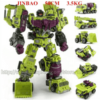 Jinbao 5-in-1 Big Transformation Predaking Anime Robot Action Figure - JINBAO Green 6 in 1