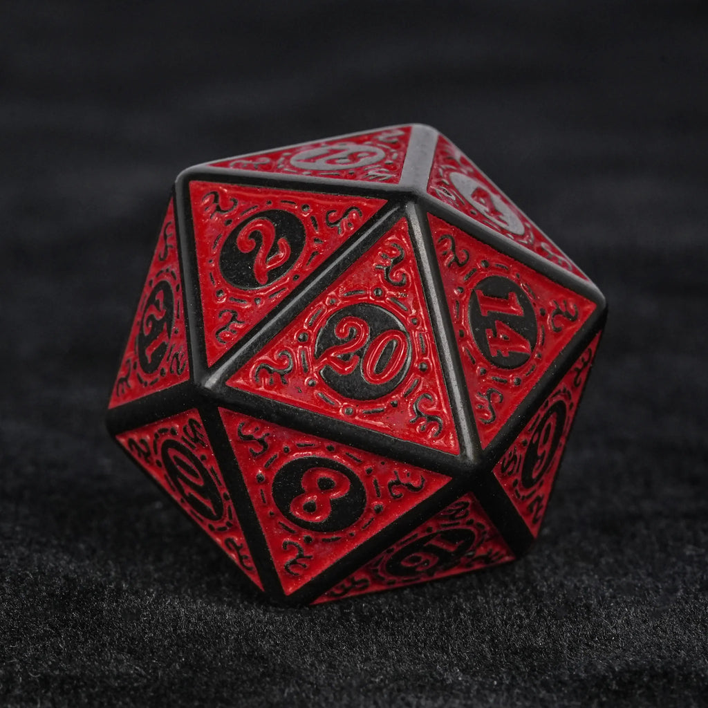 Black and red magic pattern acrylic DND dice set