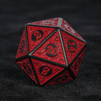 Black and red magic pattern acrylic DND dice set