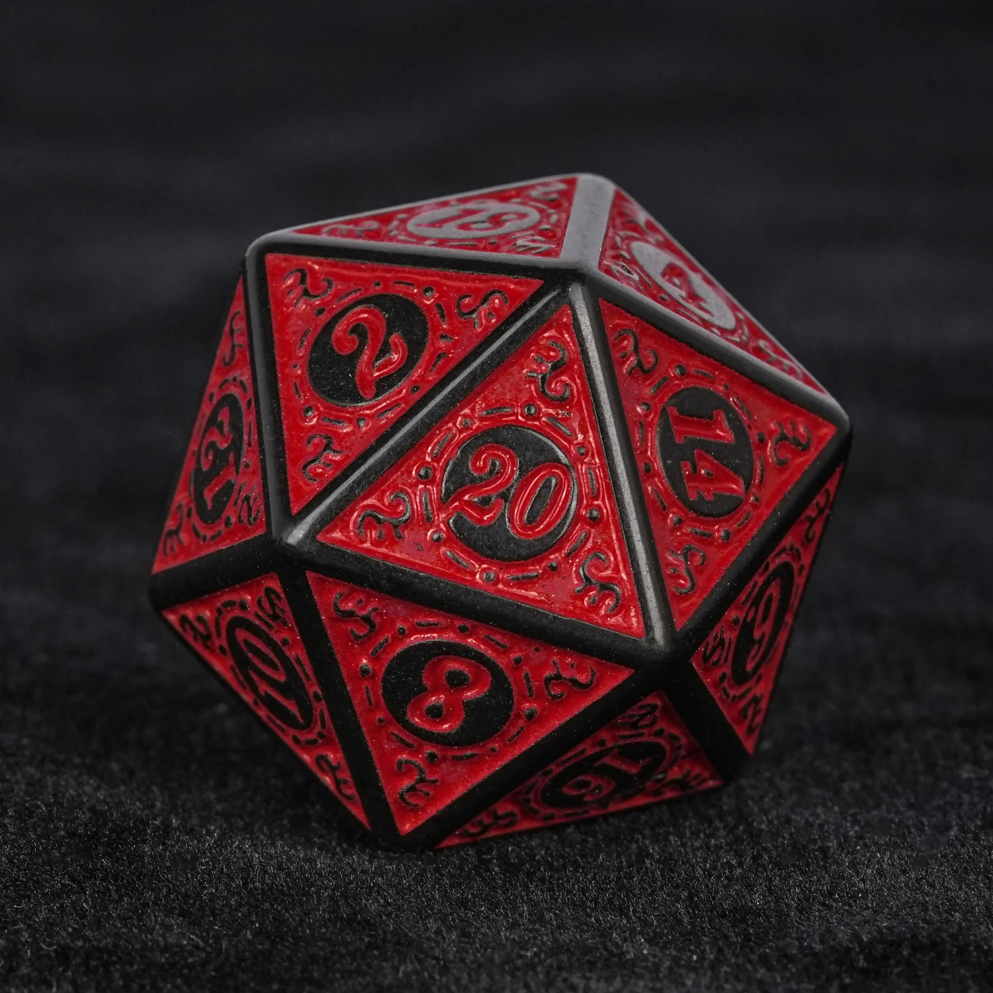 Black and red magic pattern acrylic DND dice set