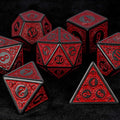 Black and red magic pattern acrylic DND dice set