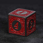 Black and red magic pattern acrylic DND dice set