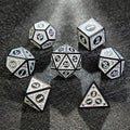 Black and White Elegant Acrylic DND Dice Set - Gothic Baroque