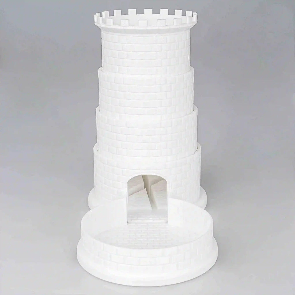 Black Castle Rotatable Folding Retractable DND Dice Tower with Dice Tray