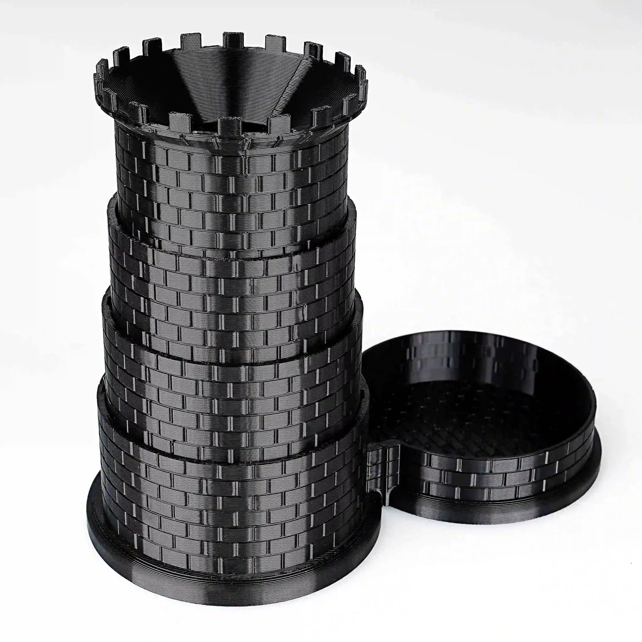Black Castle Rotatable Folding Retractable DND Dice Tower with Dice Tray