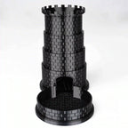 Black Castle Rotatable Folding Retractable DND Dice Tower with Dice Tray